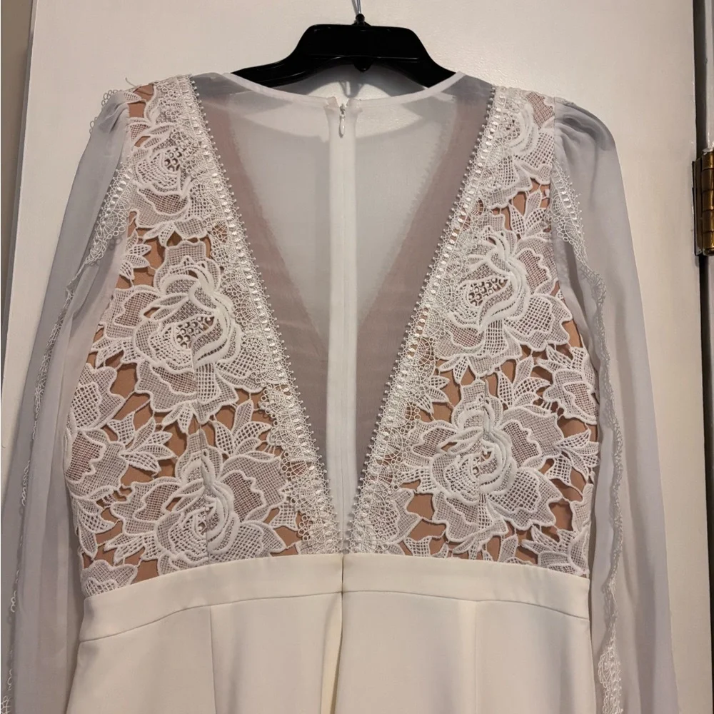 Adelyn Rae White Lace Detail Jumpsuit - Picture 3 of 6